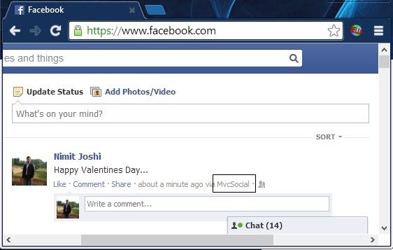 Posting on Wall via Facebook_App